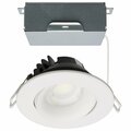 Satco 12W LED Downlight, Gimbal 3.5 in, CCT Select, Round, Remote Driver, White, 840L 120V S11624R1